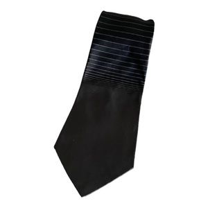 NWT DKNY Black and Gray Striped Silk Tie
